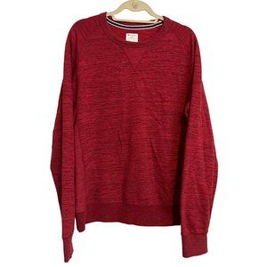 Champion French Terry Sweatshirt Mens Red Heathered Long Sleeve Crew Neck Sz XL